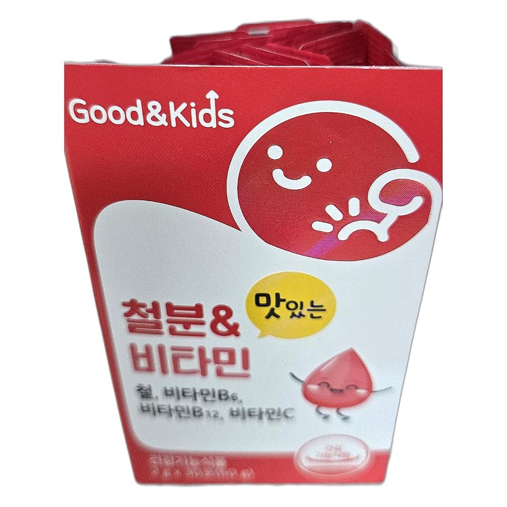 고함량 아이 스틱 철분 맛있는 어린이 영양제 키즈 딸기맛 아동 주니어 식품 60g 1개  1정