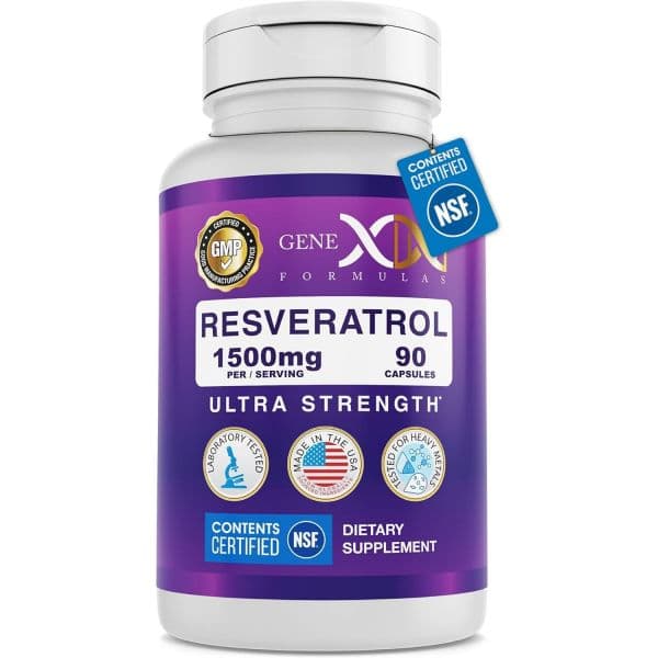Genex Formulas Resveratrol 1500 mg Supplement for Healthy Aging – NSF Certified for Safety Qualit  9