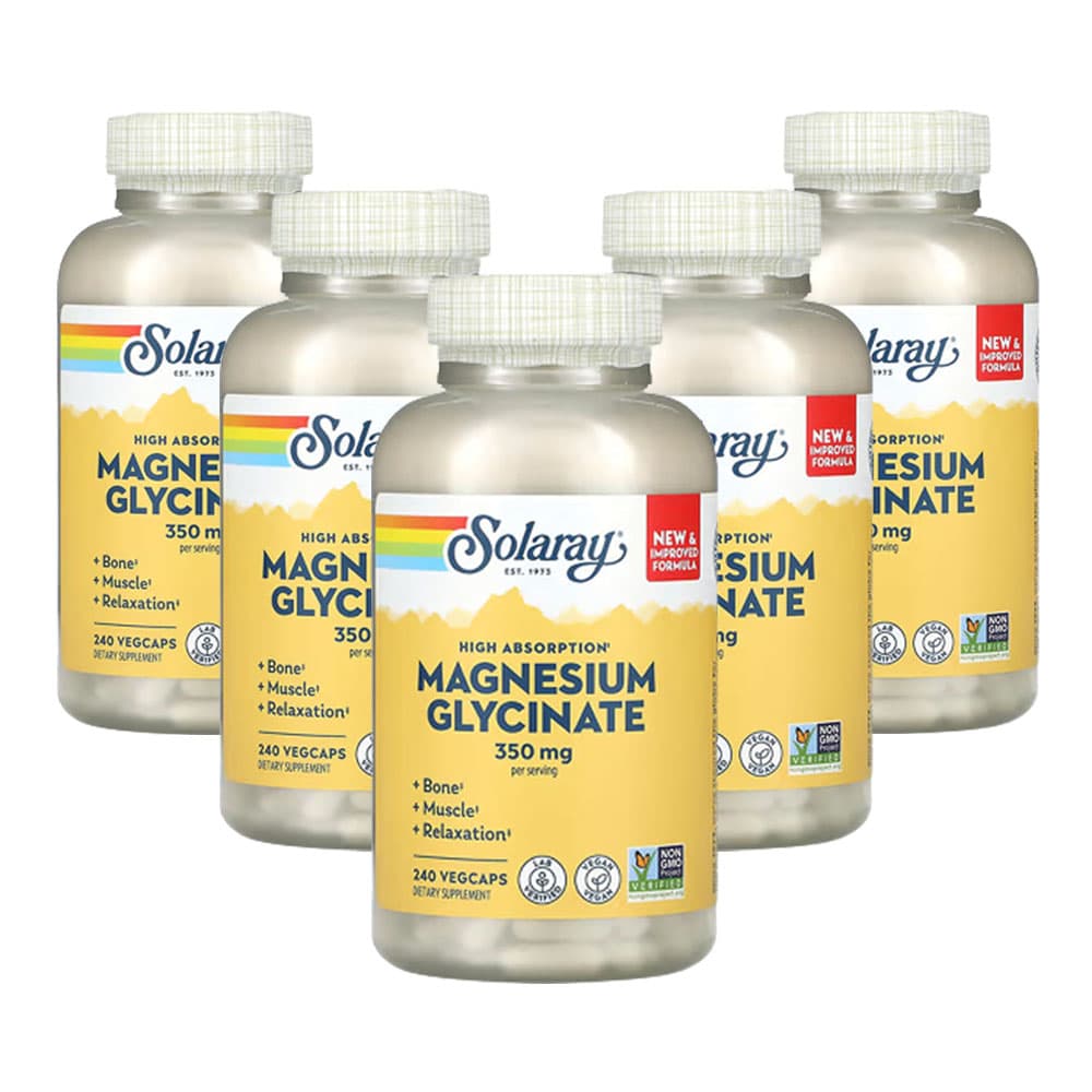 솔라레이 고흡수 마그네슘 글리실산 350mg 베지 캡슐 240정  5개