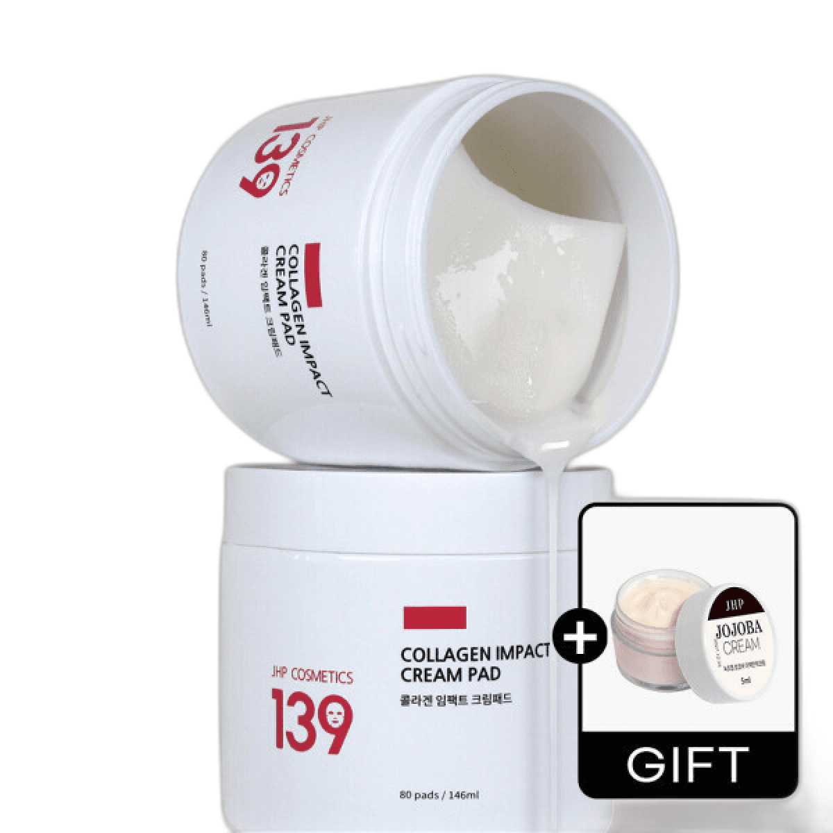 (중복쿠폰10%) 1+1JHP 콜라겐 모공 쫀쫀 크림앰플패드 + /콜라겐 수분 미백 병풀 티트리패드 택  1개  1g  1매입
