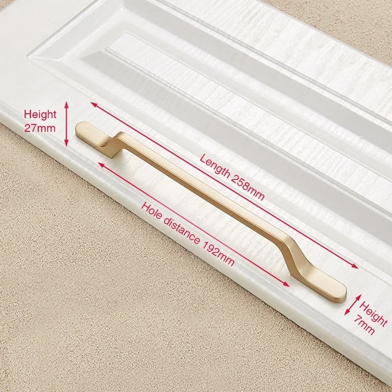 NAIERDI 단단한 아연 합금 골드 캐비닛 핸들 가구 서랍 손잡이 캐비닛 당김 장식 홈 데코 하드웨어  07 6020-192G
