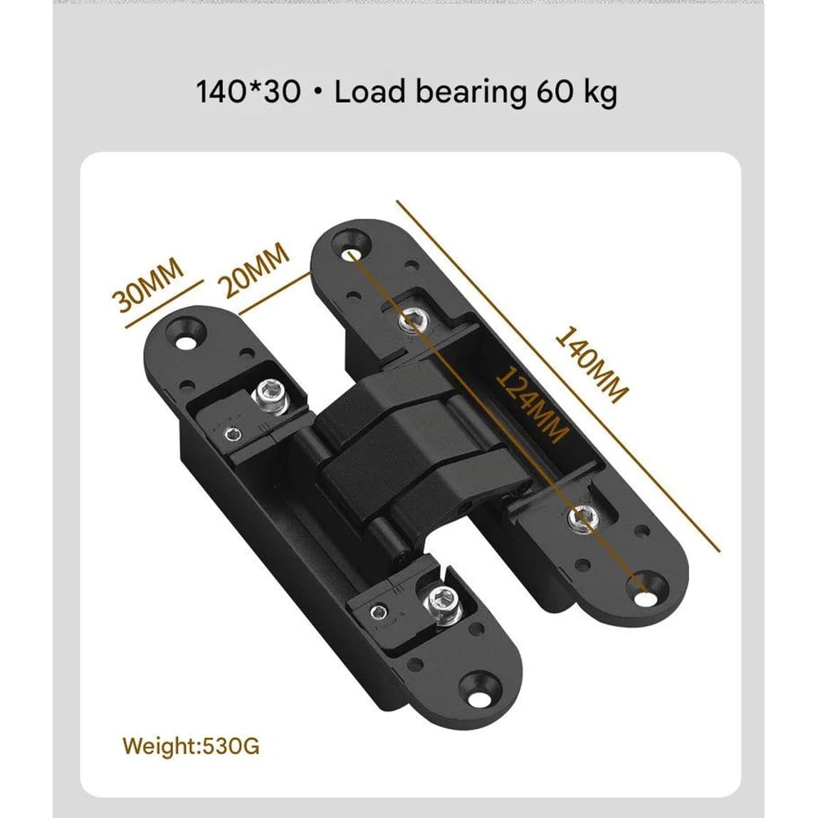 문용 2팩 않는 힌지 140 30 150 25 177 28MM 아연 합금 180도 스윙 3방향 조절 가능한 버트 무음 도어  140x30mm 2pa
