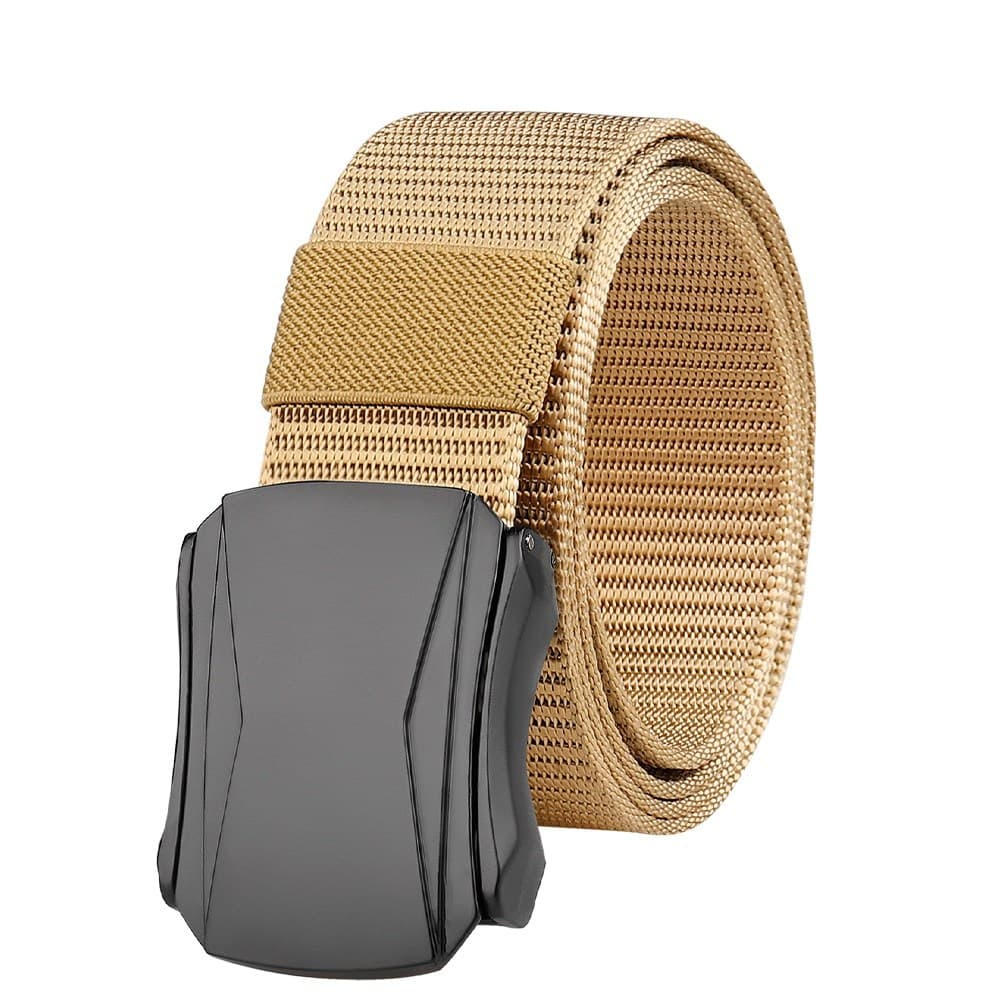 아연 합금 자동 벨트 남성 캐주얼 아웃도어 스포츠 나일론 모방 전술 벨트 뉴타임즈 G239E407  카키  125cm