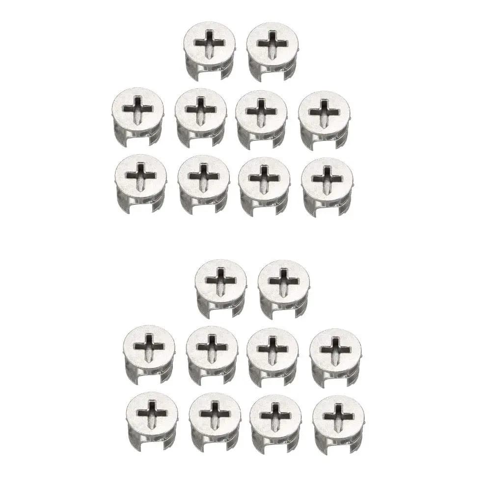 아연 캠 잠금 너트 내구성 실버 14.6x11.5mm 스레드 모음 키트 커넥터 피팅 가구 20 개