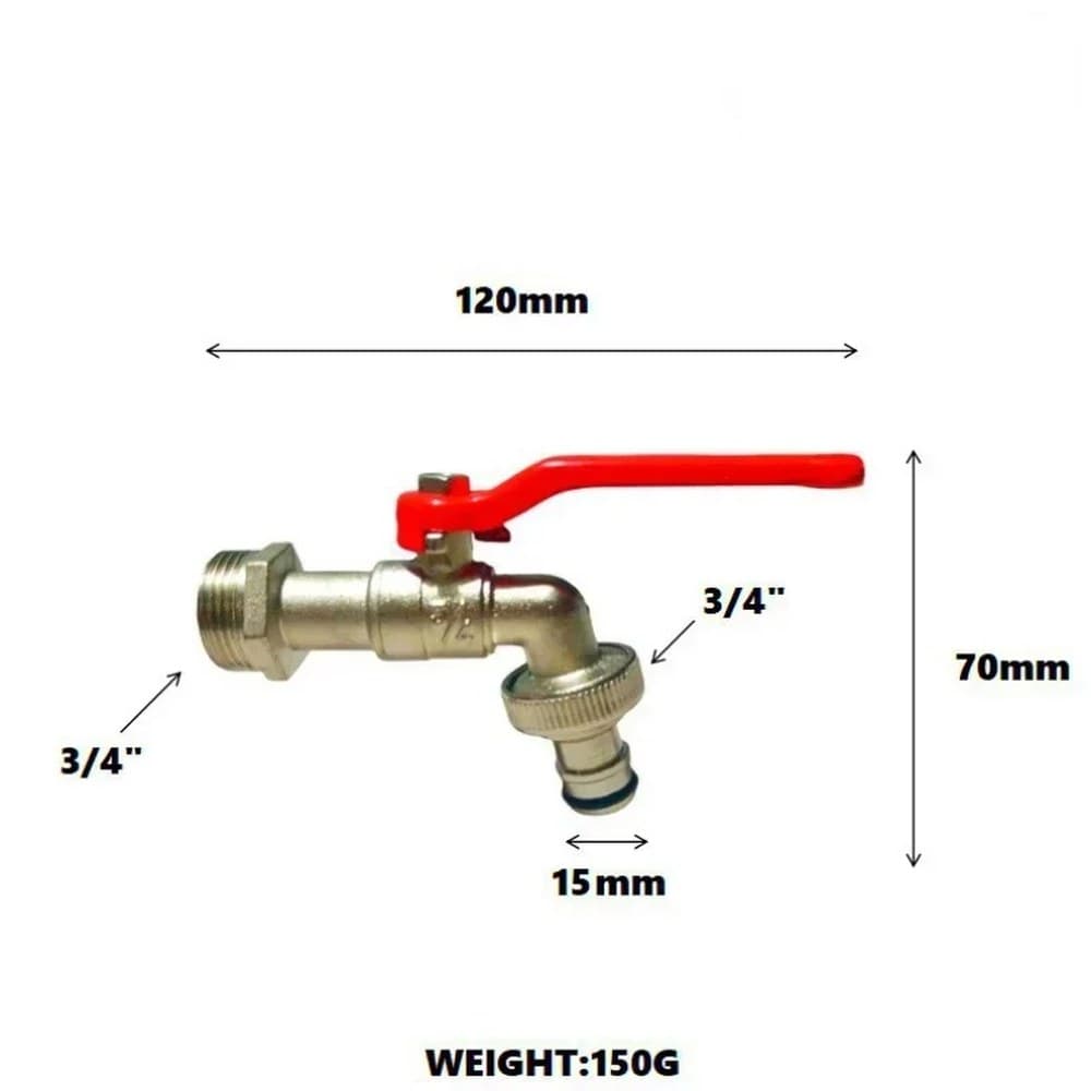 가정용 관개 아연 합금 정원 수도꼭지 욕실 수도꼭지 이중 주둥이 및 발코니 수도꼭지 물 분배기 야외 수도꼭지  6 A  1개