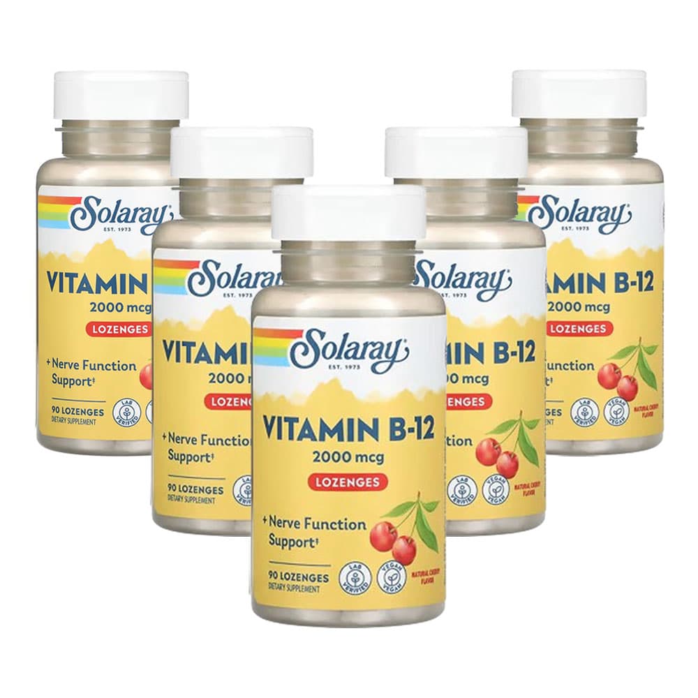 솔라레이 비타민 B-12 2 000mcg 90체리 사탕 정제  5개  90정