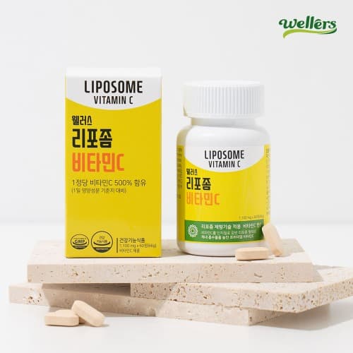 웰러스 리포좀비타민C 활력증진 수용성 항산화 비타민씨 500mg /  1개  60정