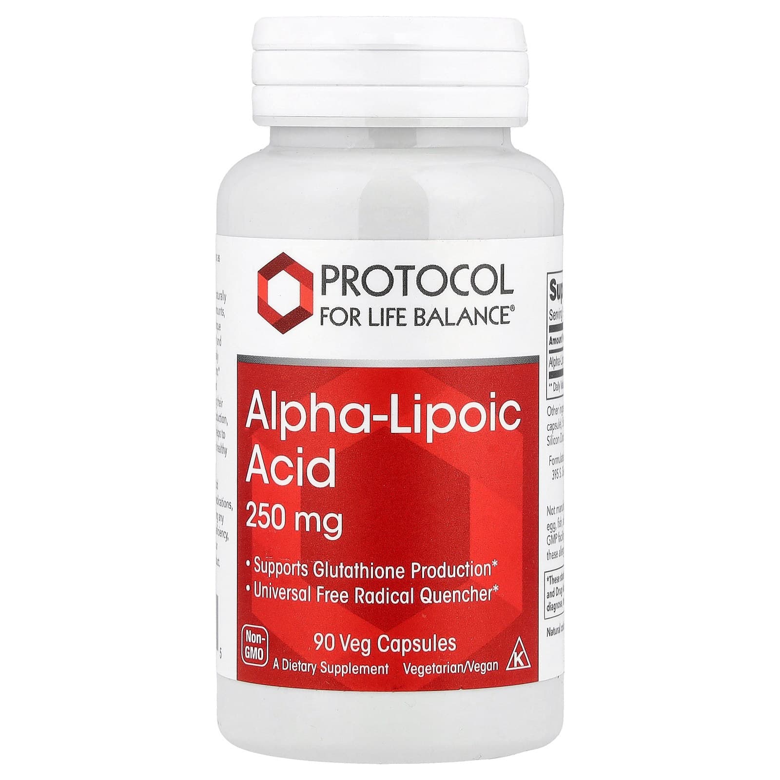 Protocol for Life Balance Alpha-리포ic Acid 알파리포산 250mg 90 베지캡슐  2개  90정