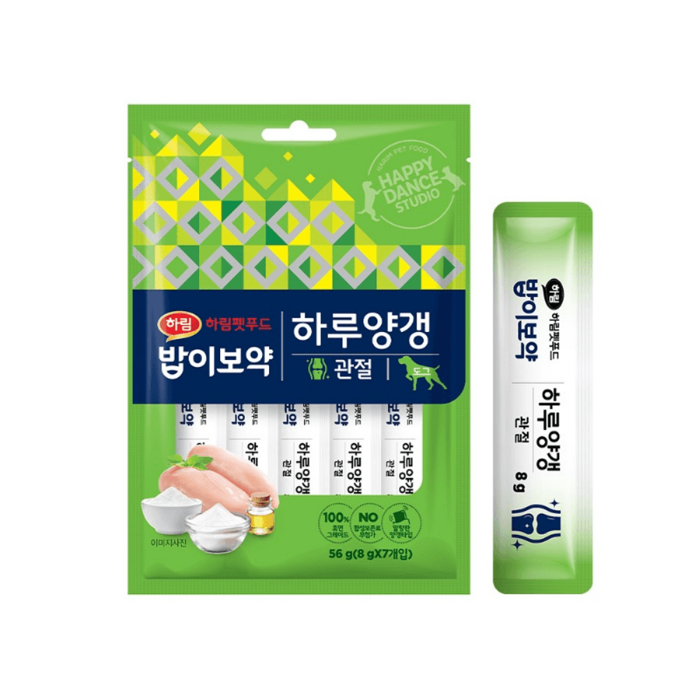 하림 밥이보약 DOG 하루양갱 관절 짜먹는 강아지 간식 56g  1개  닭고기+오메가3