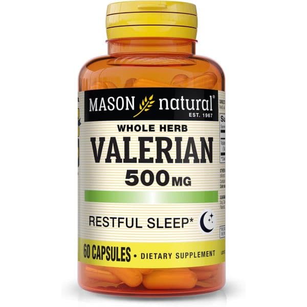 발레리안 루트 불면증 메이슨 내추럴 500mg 하고 편안 허브 60캡슐  1개