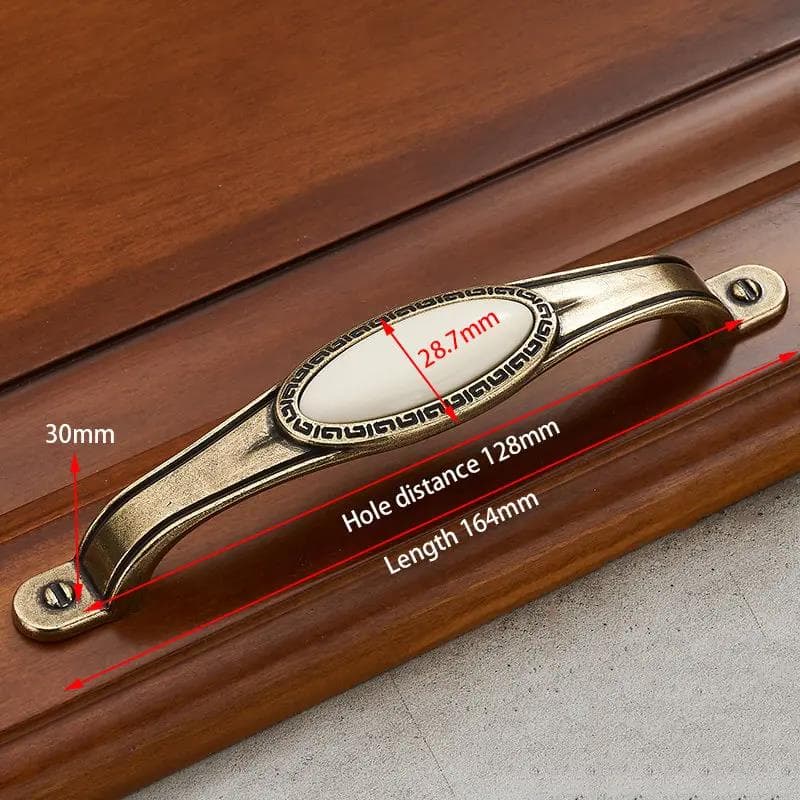 철물손잡이 -아연 합금 골동품 청동 세라믹 화이트 캐비닛 손잡이 서랍 옷장 문 유럽 가구 하드웨어  1029-128