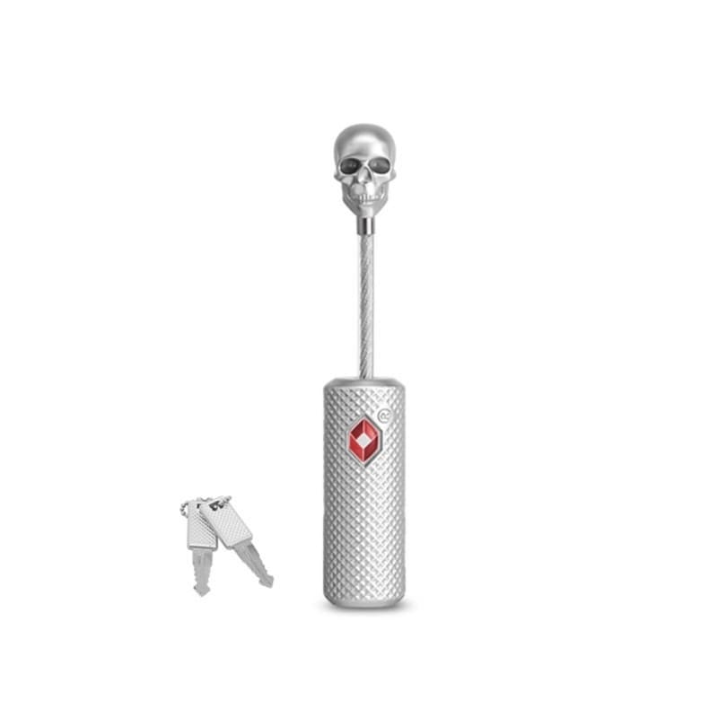 아연 합금 해골 모양 여행용 자물쇠 열쇠 포함 여행용 자물쇠 와이어 로프 세관 자물쇠  Silver  1개