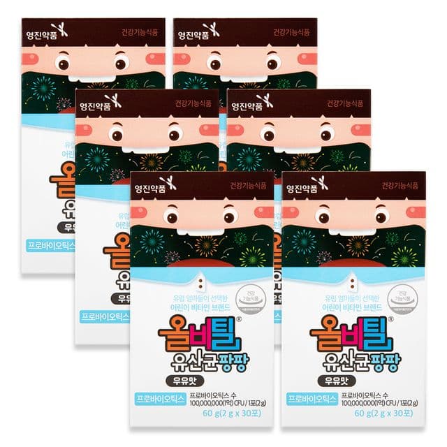 영진약품 올비틸 유산균 팡팡 어린이 유산균  6개  60g