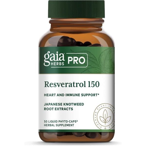GAIA HERBS PRO Resveratrol 150 - Offers Heart Health &amp; Support - Contains Japanese Knotweed - Vega