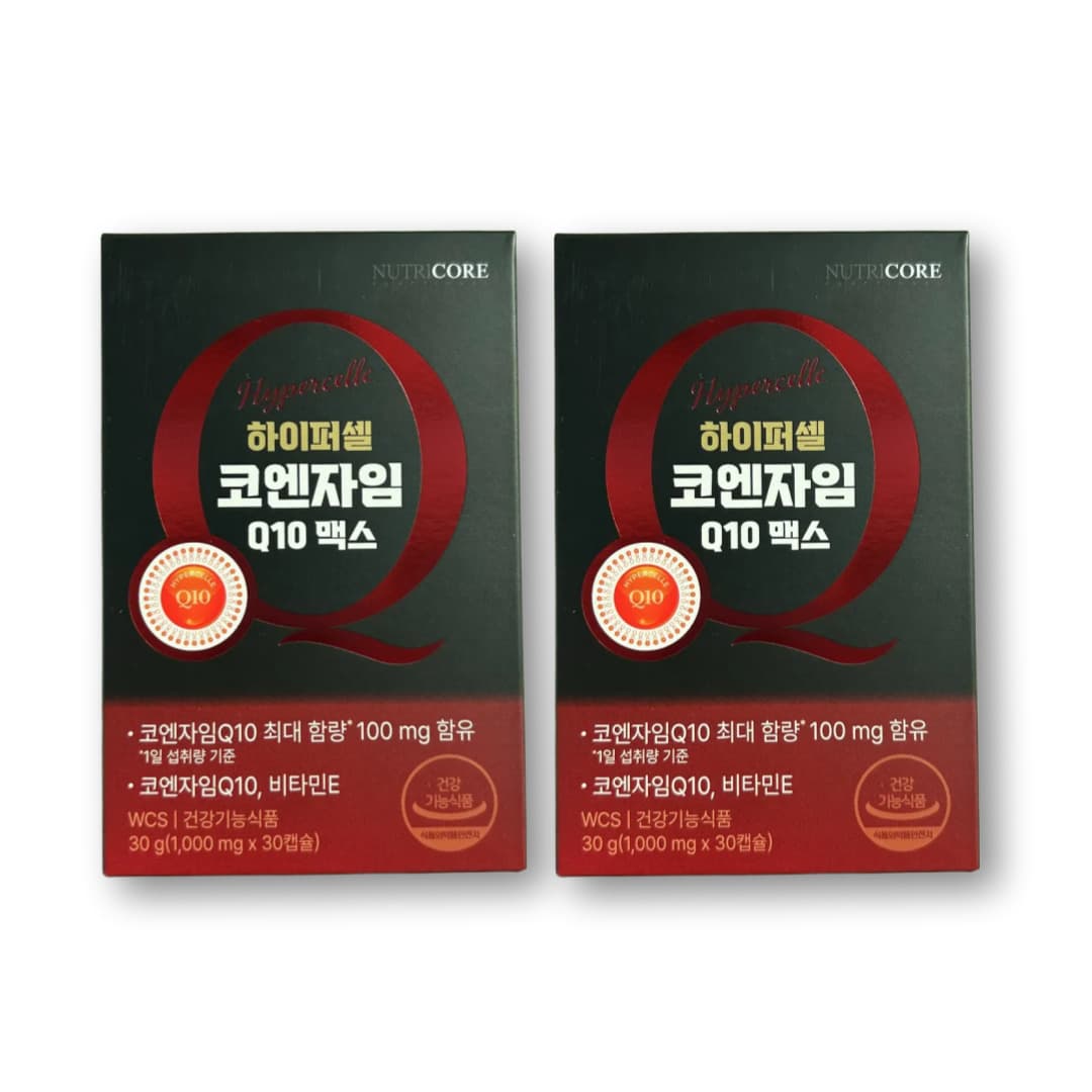 뉴트리코어 하이퍼셀 코엔자임 q10 큐텐 코쿠텐 코큐텐 코임자임 코앤자임 맥스  30정  2개
