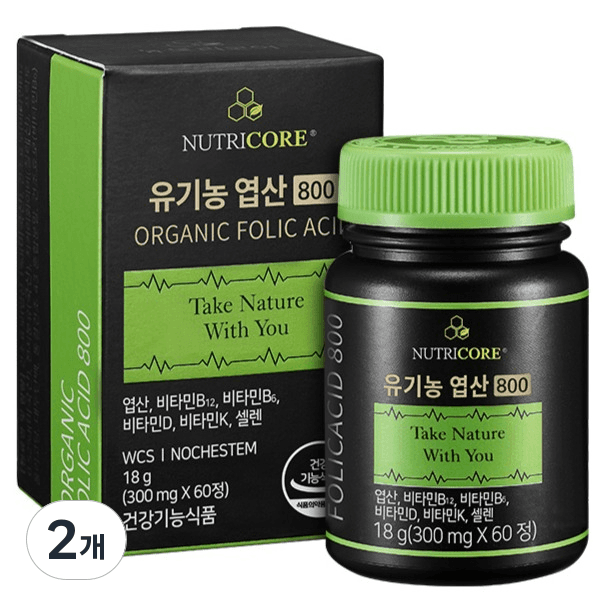 뉴트리코어 유기농 엽산 800  60정  2개
