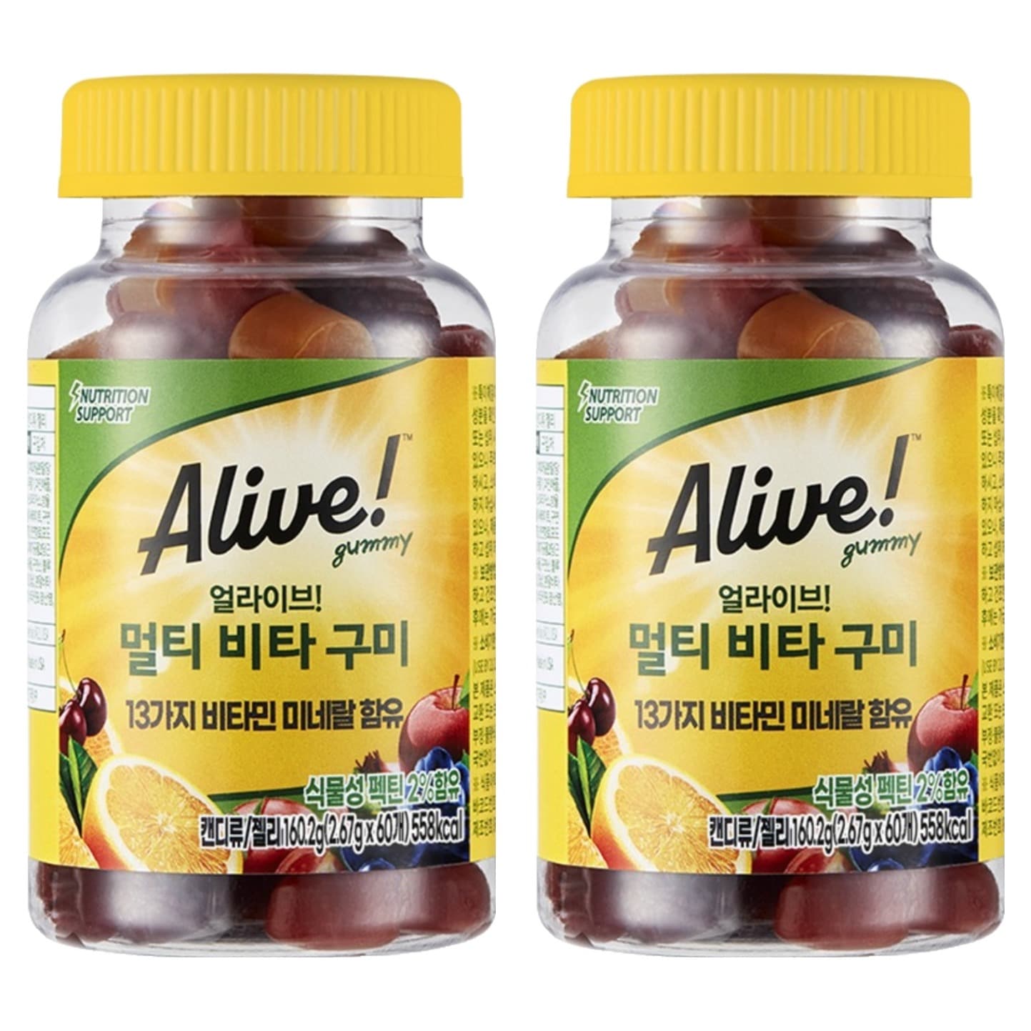 얼라이브 멀티 비타 구미 60정 2개  비타민 젤리 츄어블 종합 멀티비타민 미네랄 어린이 영양제