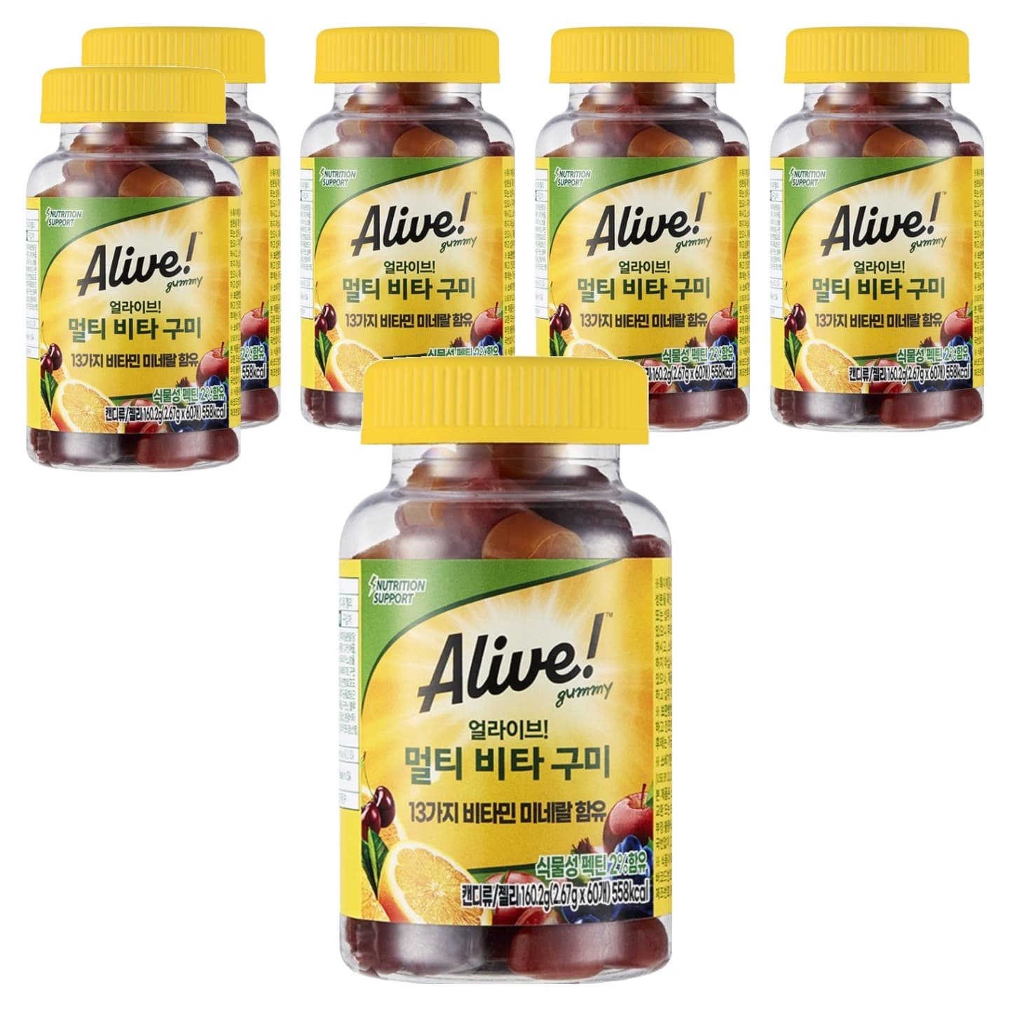 얼라이브 멀티 비타민 구미 60정  6개  츄어블 비타민 젤리