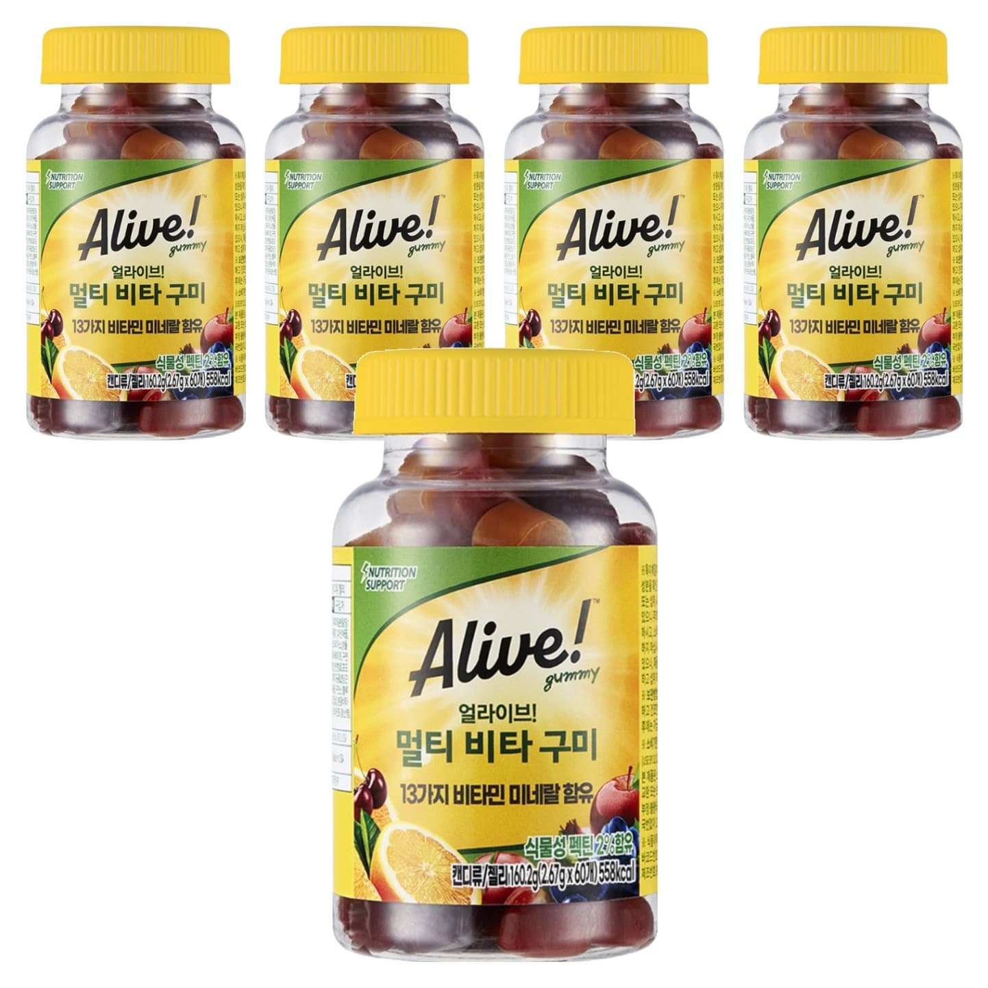 얼라이브 멀티 비타 구미 60정  5개  츄어블 종합비타민