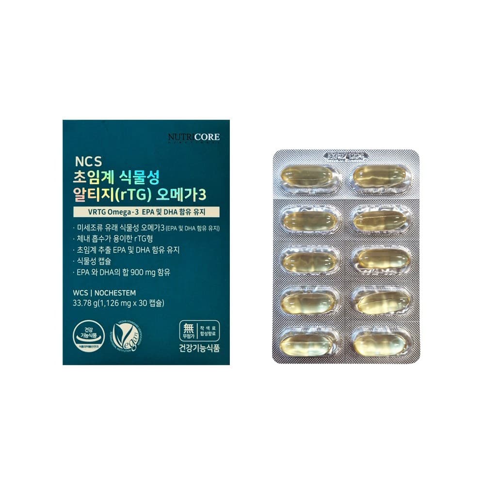 뉴트리코어 NCS 초임계 식물성 알티지 오메가3 + 쇼핑백  30정  1개