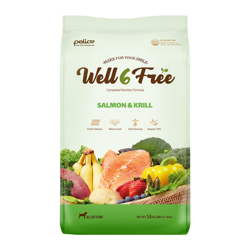 펠리코 웰식스프리 연어&amp;크릴오일 5.6kg  1개
