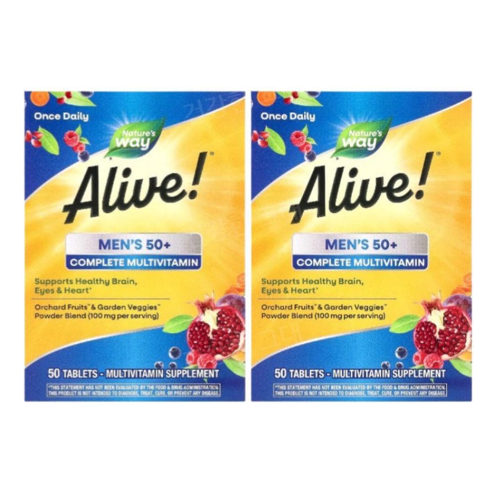 네이처스웨이 얼라이브 50세이상 남자 종합 멀티비타민 50정 2개 Multivitamin