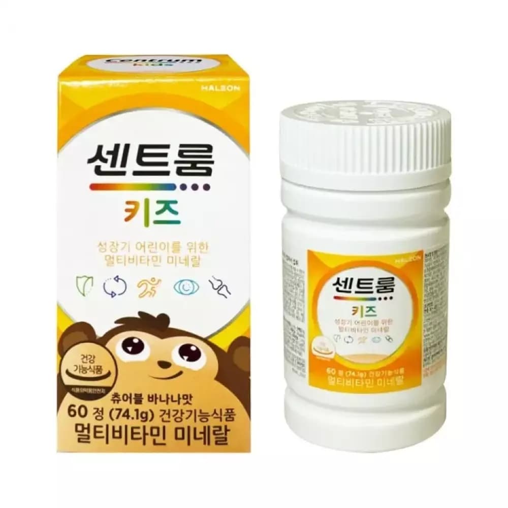 센트룸 키즈 멀티비타민 미네랄 60정 바나나맛  1개