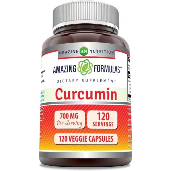 Amazing Formulas Curcumin | 700 Mg | 120 Veggie Capsules | 95% Curcuminoids | Turmeric Root Extrac