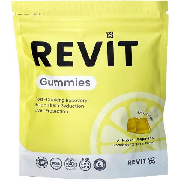 REVIT - Award Winning Post-Drinking Recovery Gummy | Support &amp; Recovery | DHM + Curcumin + Ginger  A