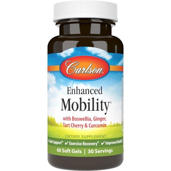 Carlson - Enhanced Mobility Botanical Joint Support Boswellia Tart Cherry Curcumin Ginger 60  60 Cou