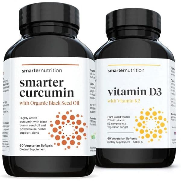 SMARTERNUTRITION Curcumin - Potency and Absorption + Plant-Based Vitamin D3 Support with Vegan K2  S