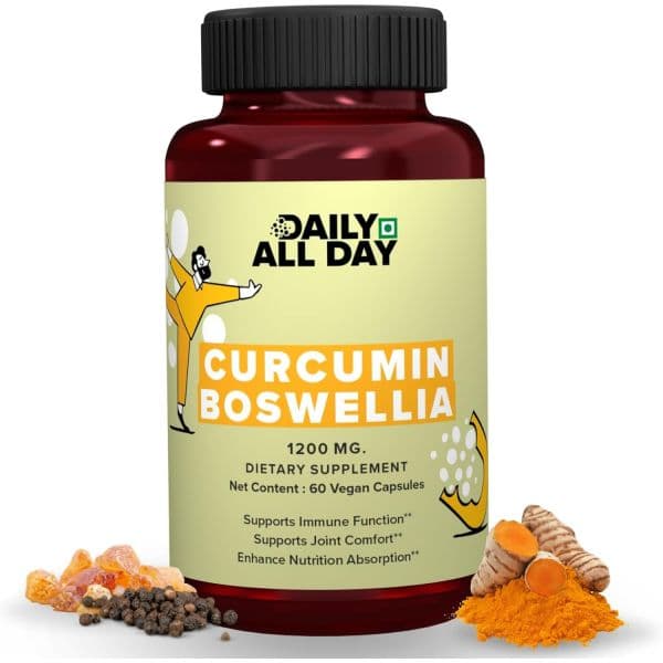 Turmeric Curcumin Supplement boswellia extract capsules Pure Curcumin with Black Pepper – 1200 m  CU