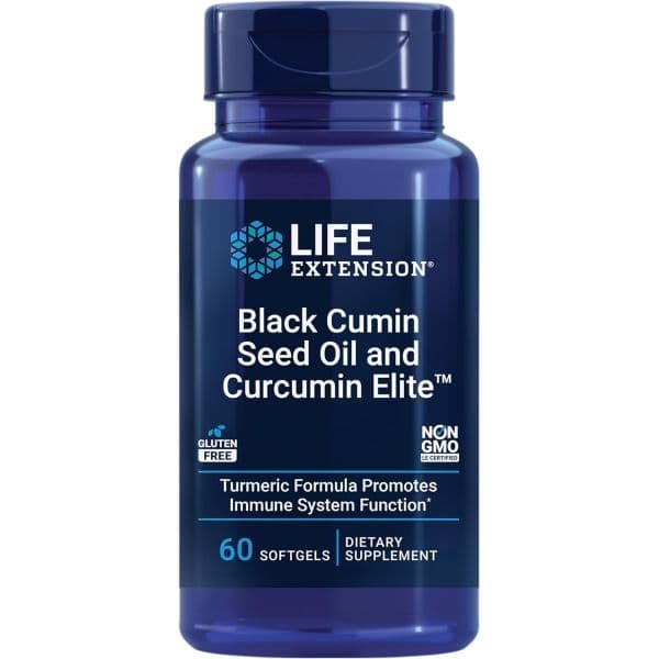 Life Extension Black Cumin Seed Oil and Curcumin Elite Black Cumin Turmeric Extract Health Supp  Lif