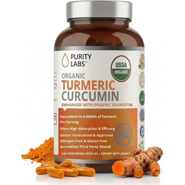 Turmeric Curcumin Capsules with Black Pepper &amp; Ginger 95% Curcuminoids High Potency Turmeric Sup  1
