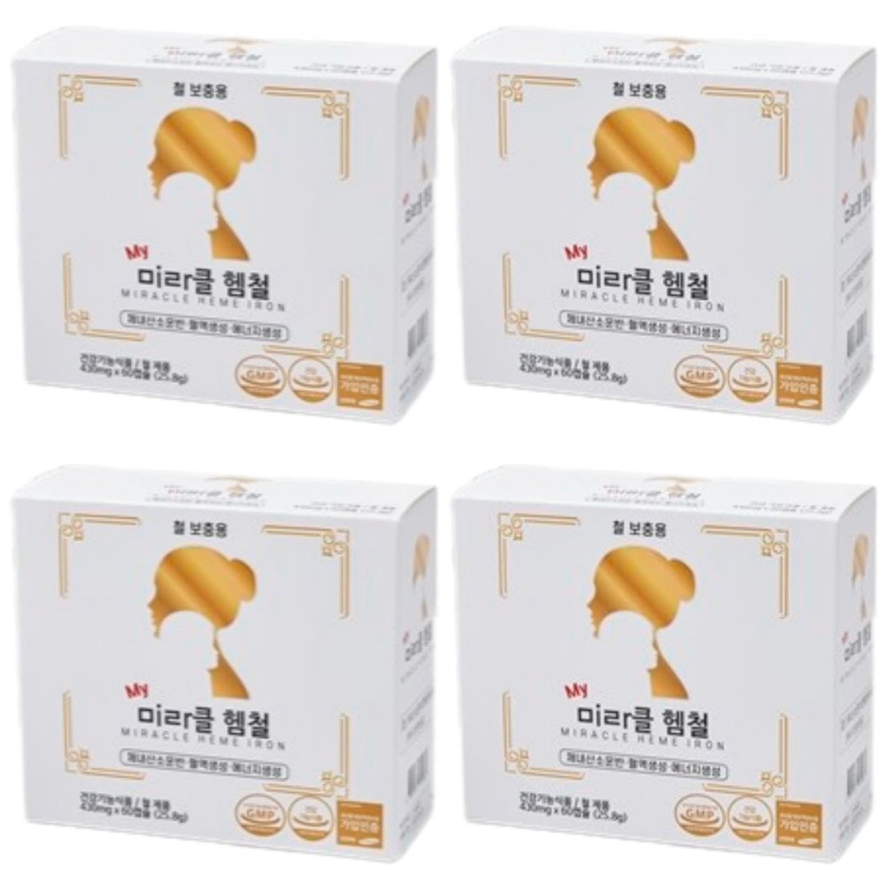 미라클헴철 프리미엄 철분제 (임산부 어린이 청소년 시니어)영양제  4박스  120정