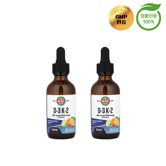 KAL 액상 비타민 D3 K2 드롭 감귤향 59ml X 2개
