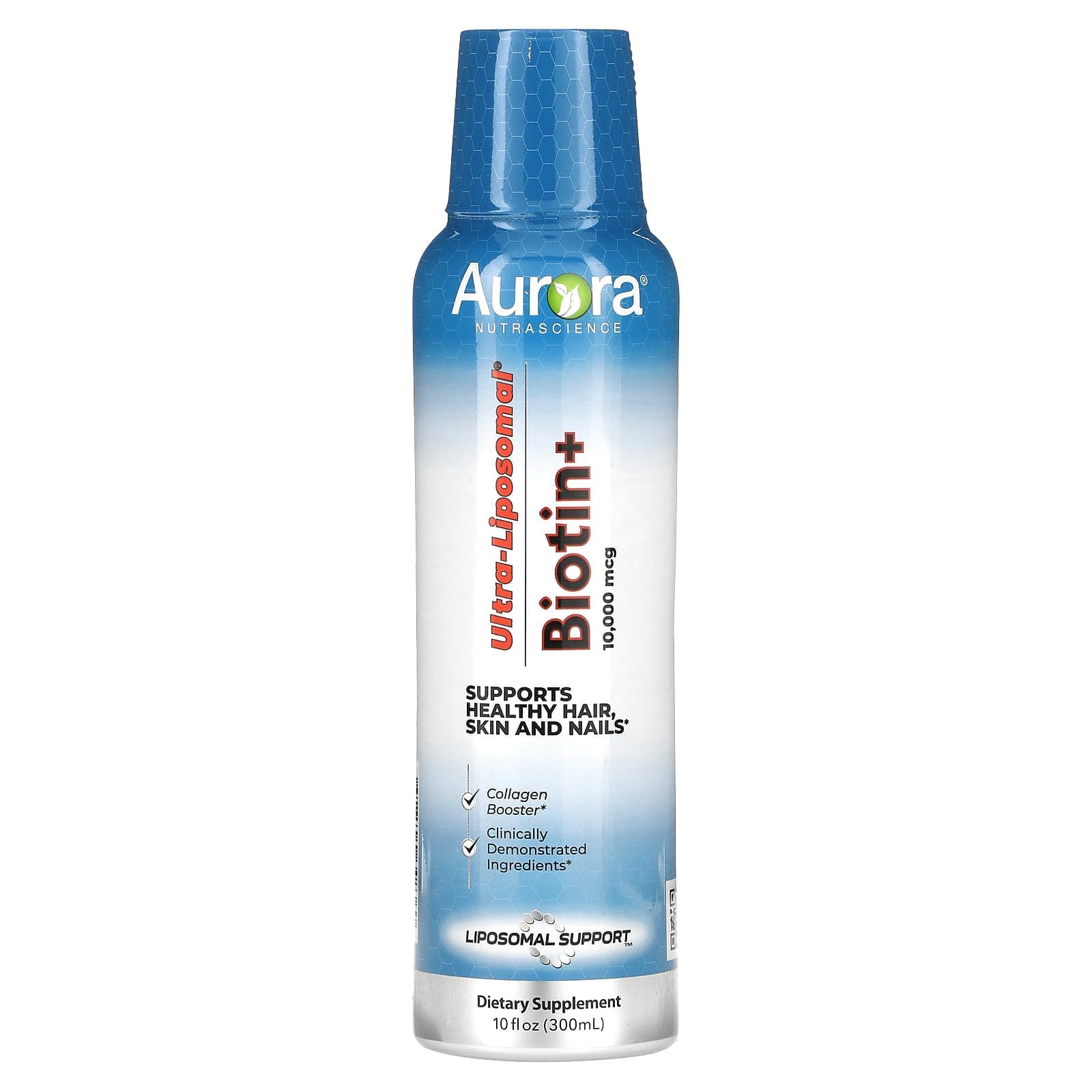 Aurora Nutrascience 울트라-리포소말 비오틴+ 10000mcg 300ml(10fl oz)(티스푼당 5000mcg)  AuroraNutrascience울트라리포소말비오