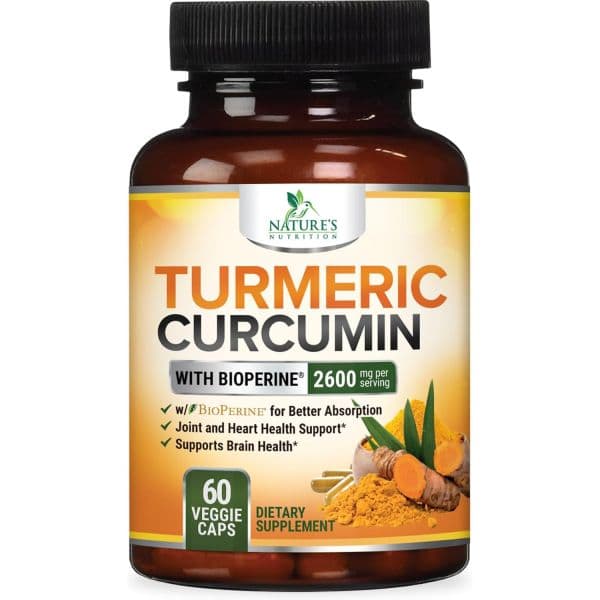 Turmeric Curcumin Supplement 2600mg - 95% Curcuminoids with Turmeric &amp; BioPerine Black Pepper Extr