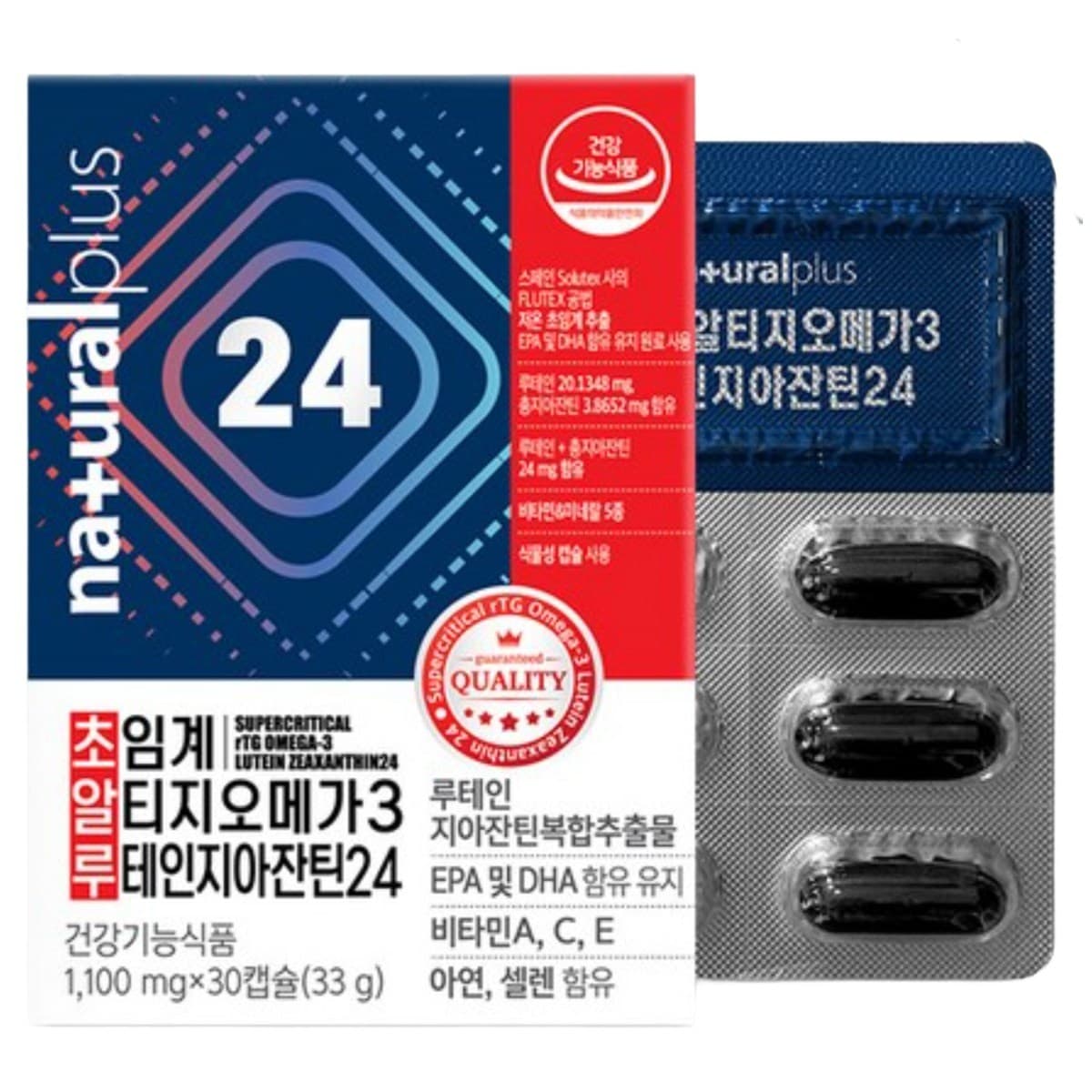 내츄럴플러스 초임계 알티지 오메가3 루테인지아잔틴24 33g  30정  4개