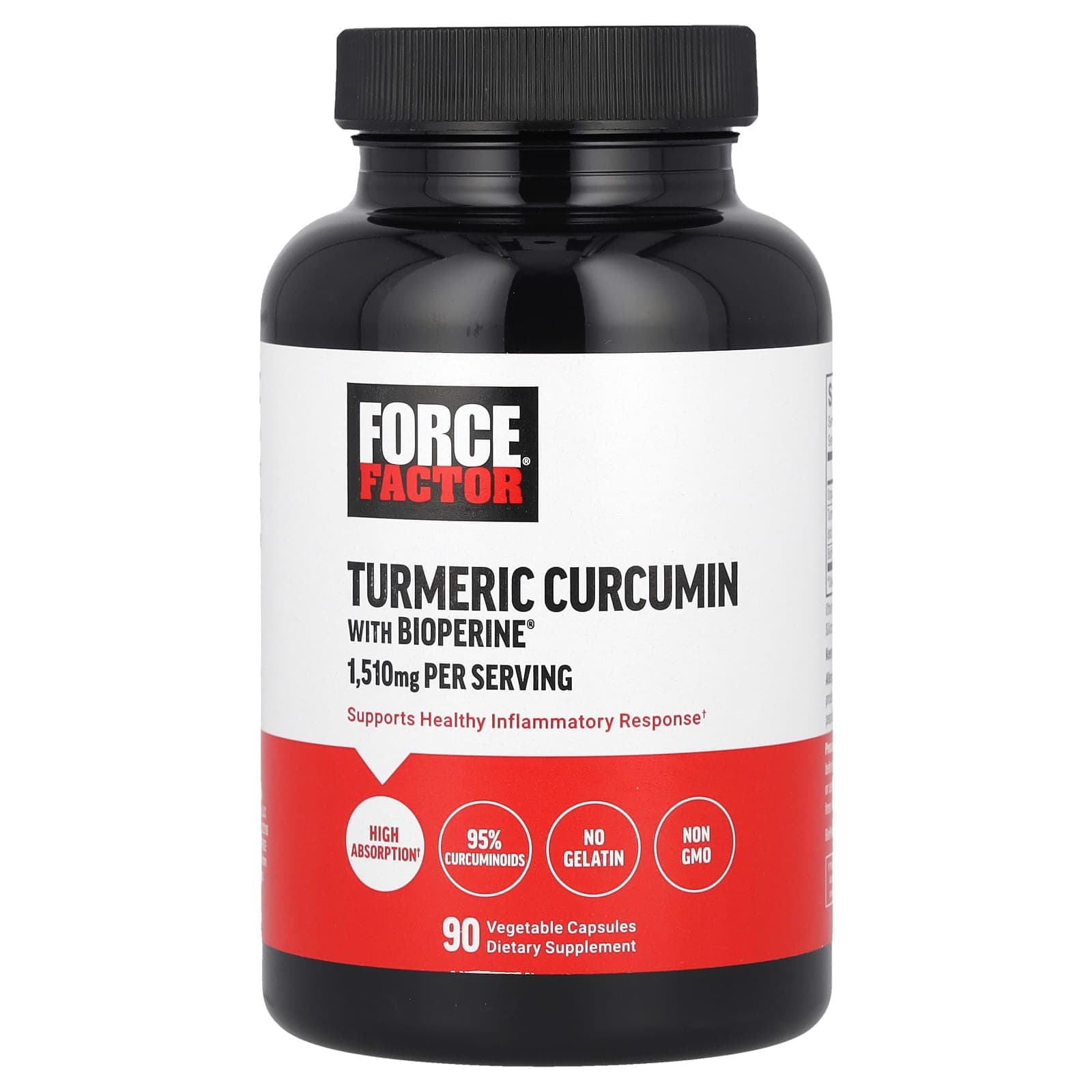 Force Factor BioPerine® 함유 강황 커큐민 베지 캡슐 90정  ForceFactorBioPerine함유강황커큐민베지캡  1개