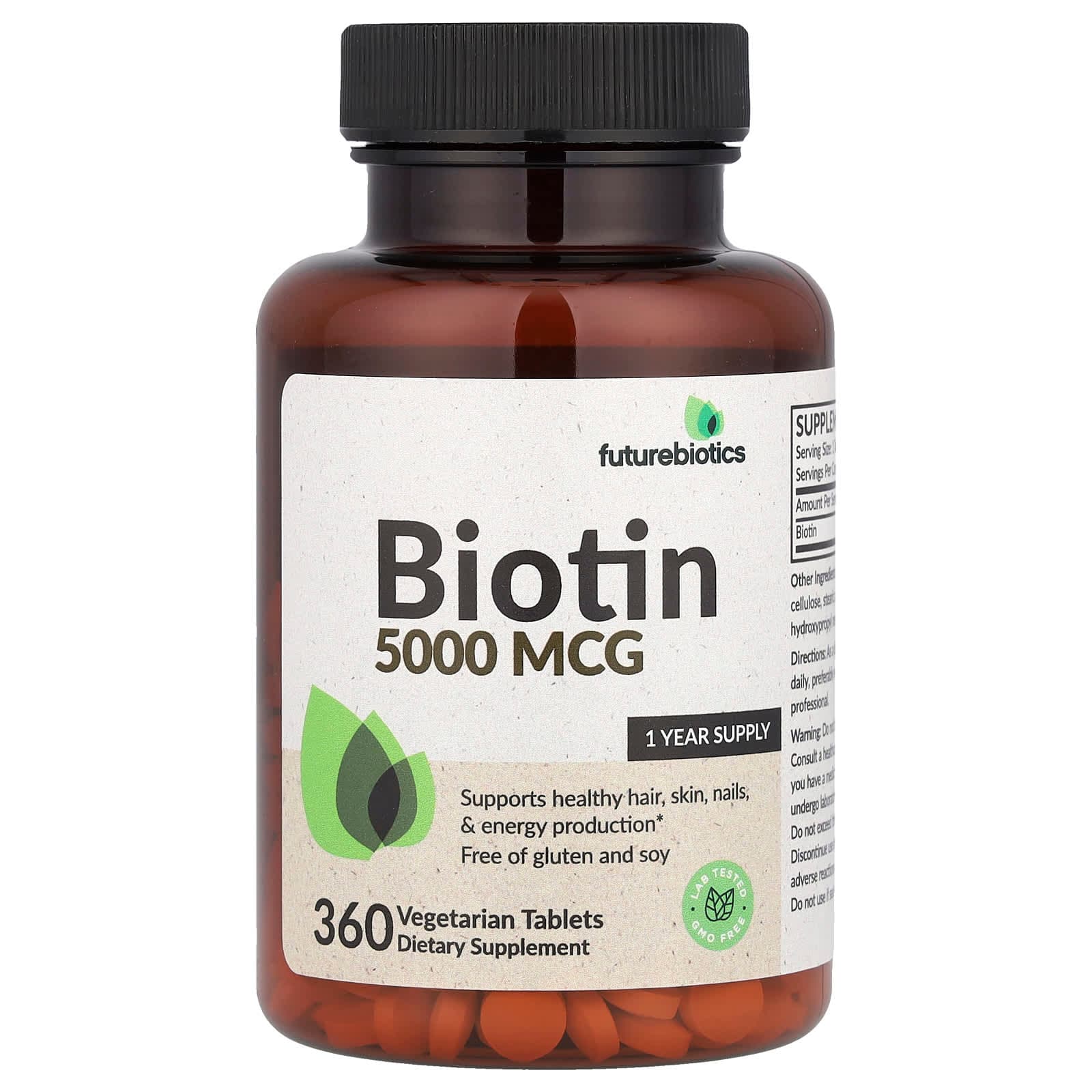 Futurebiotics Biotin 5000 mcg 360 Vegetarian Tablets  FuturebioticsBiotin5000mcg360V  1개  360정