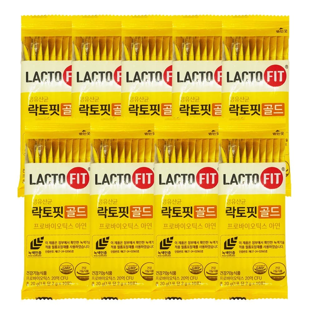[락토핏골드 벌크 3개월구성90포] 종근당건강 락토핏골드 아연함유 생유산균 LACTO-FIT 보장균수2배 최신버전  20g  9개