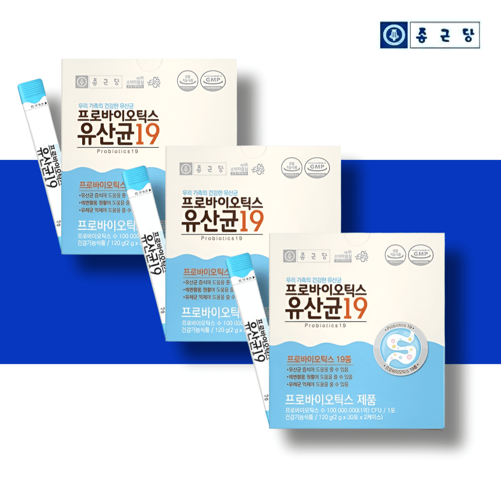 종근당 프로바이오틱스 유산균19 신바이오틱스 포뮬러 규칙적인 배변활동 장건강에 도움 분말 개별스틱  30회분  3개