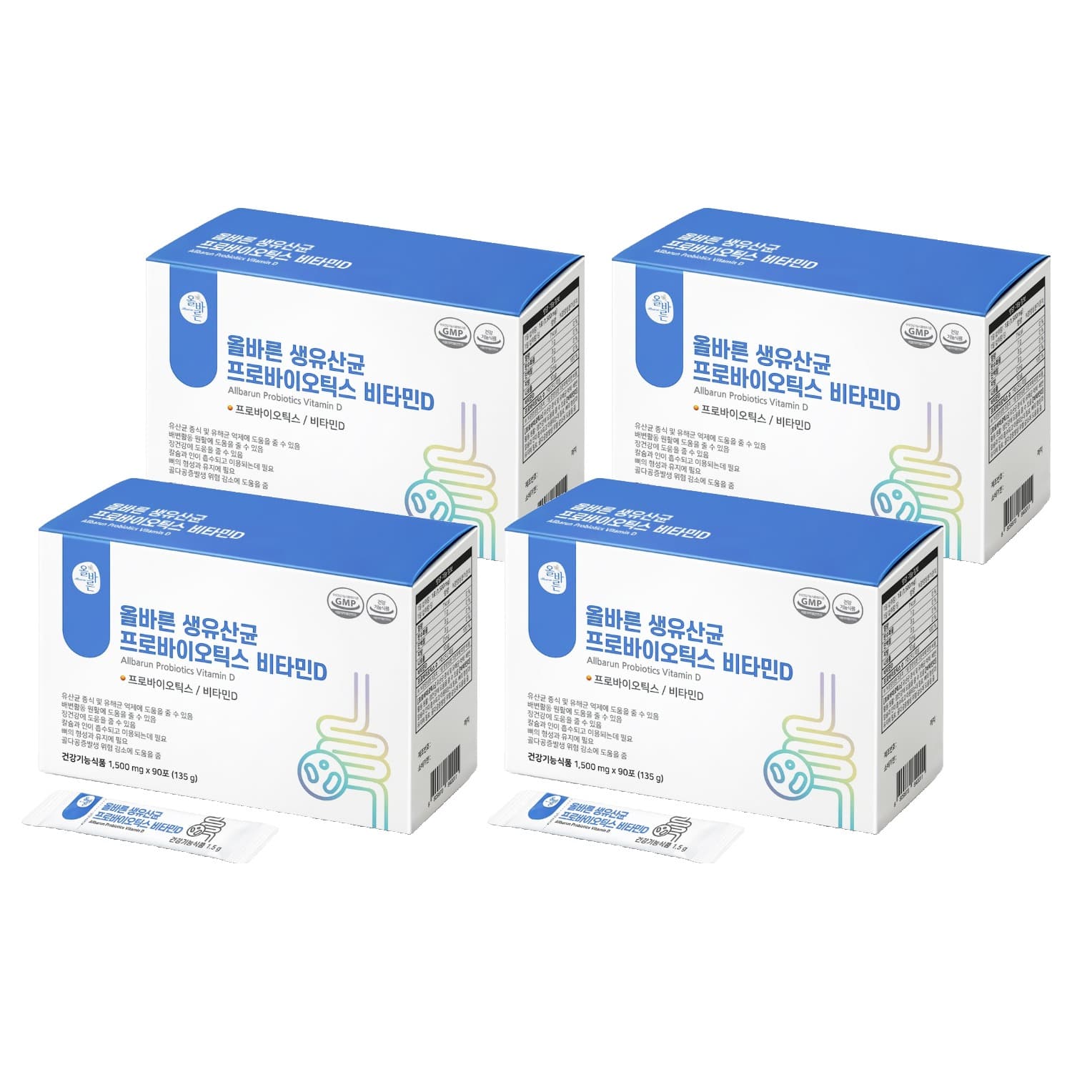 올바른건강식품 생유산균 프로바이오틱스 비타민D 90p
