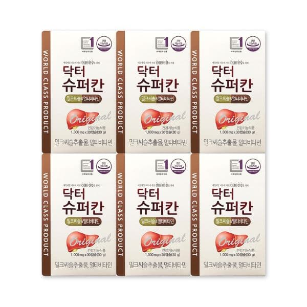 닥터슈퍼칸 1000mg X 30캡슐 6박스 밀크씨슬 멀티비타민 에이치엘사이언스 HL사이언스  6개  닥터슈퍼칸 1000mg X 30캡슐 6박스 밀크씨슬 멀  30정
