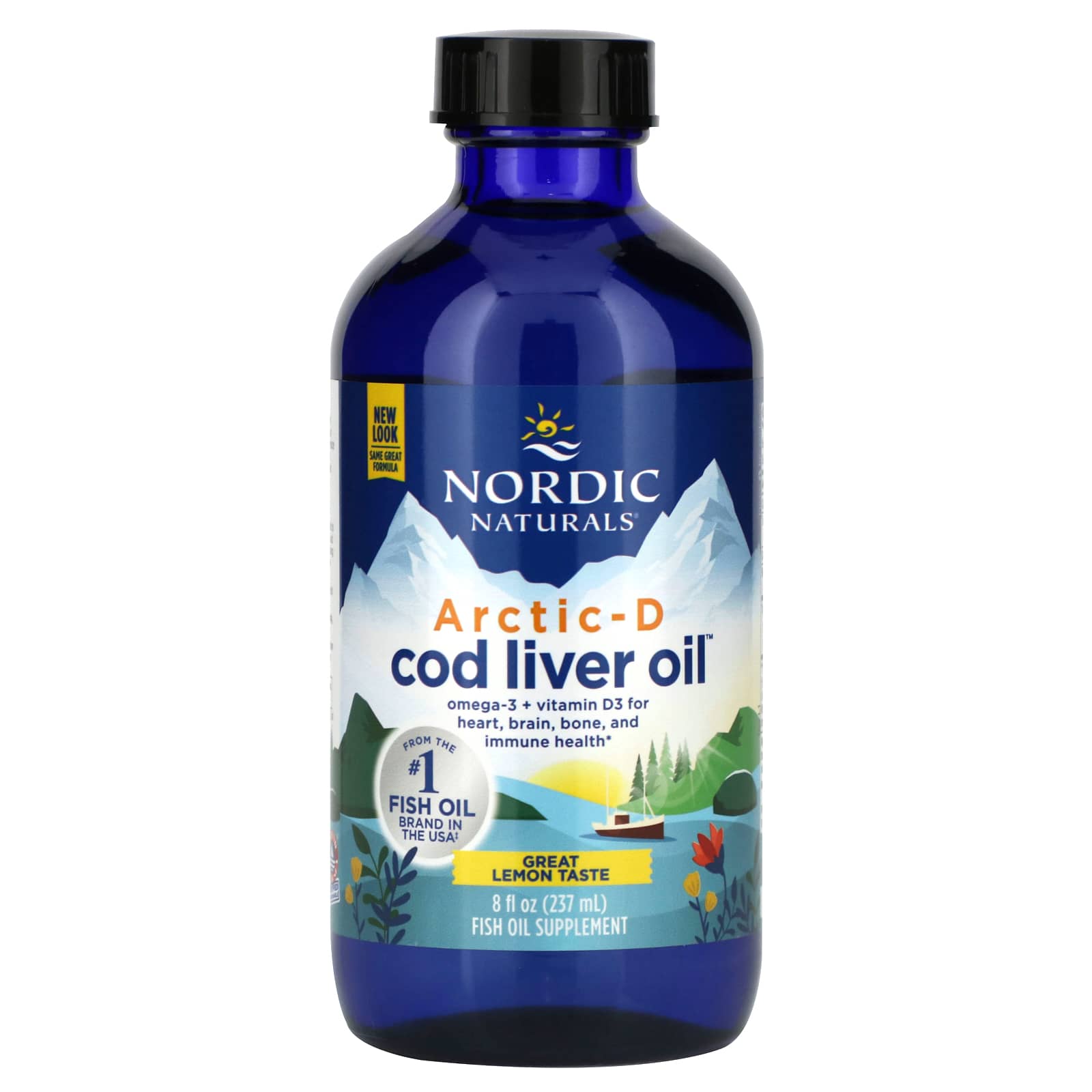 Nordic Naturals Arctic-D Cod Liver Oil 레몬 맛 237ml(8fl oz)  NordicNaturalsArcticDCodLiverO  1개  237ml