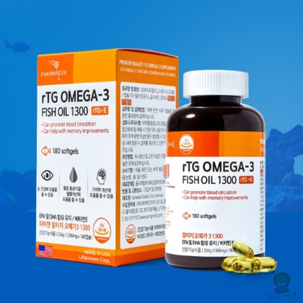 파마젠 rTG 알티지 오메가3 영양제  180정  1개