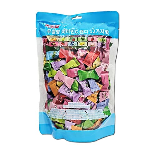MULANWANG 무설탕 비타민 C 캔디 12가지맛 200g 수입사탕