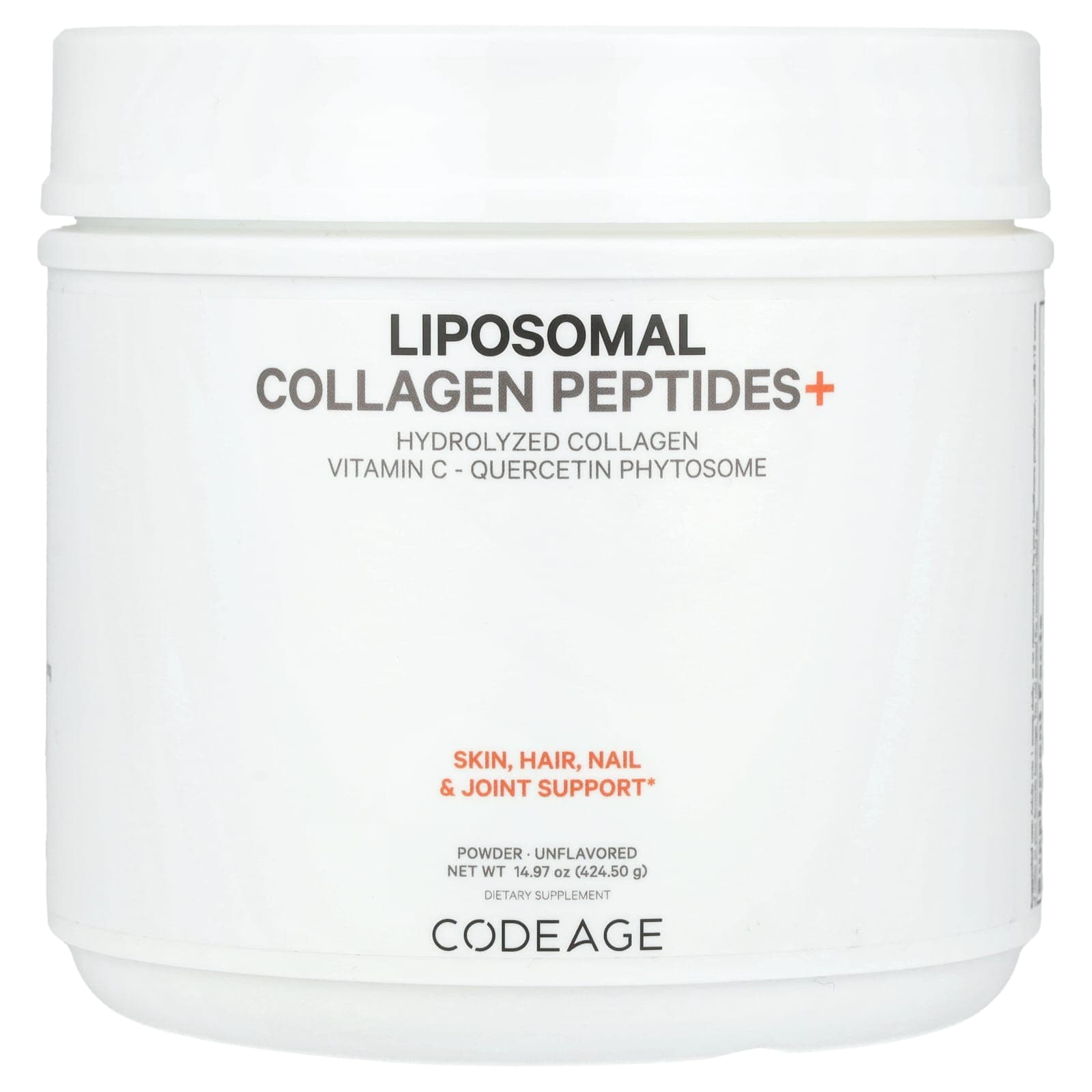 Codeage 리포소말 콜라겐 펩타이드+ 무맛 424.5g(14.97oz)  Codeage리포소말콜라겐펩타이드무맛4245g1497o  424.5g  1개