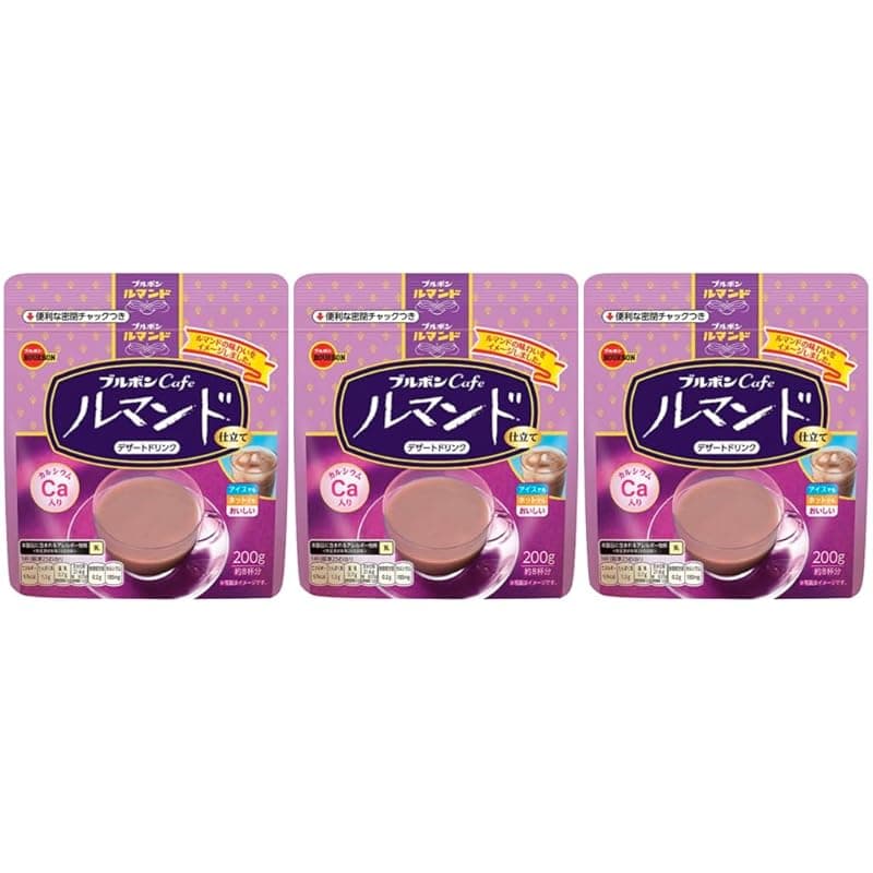 블루본 카페 루망드 스타일 디저트 음료 루망드의 맛을 떠올리게 했습니다 칼슘 아이스 핫 200g(8잔 분) × 3봉지